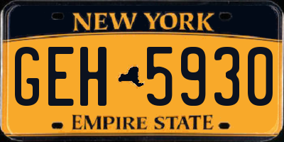 NY license plate GEH5930