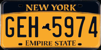 NY license plate GEH5974