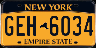 NY license plate GEH6034