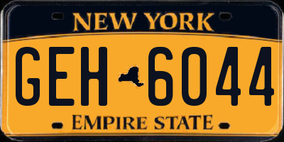 NY license plate GEH6044