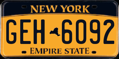 NY license plate GEH6092