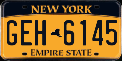 NY license plate GEH6145