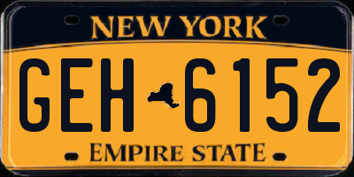 NY license plate GEH6152