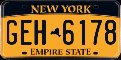 NY license plate GEH6178