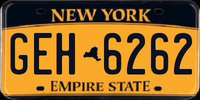 NY license plate GEH6262