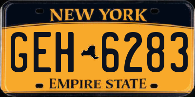 NY license plate GEH6283