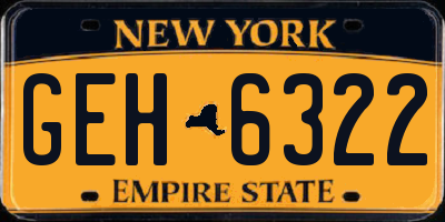 NY license plate GEH6322