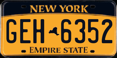 NY license plate GEH6352