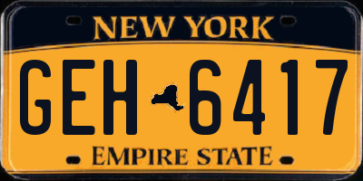 NY license plate GEH6417