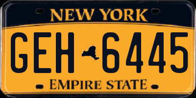 NY license plate GEH6445