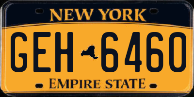 NY license plate GEH6460