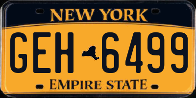 NY license plate GEH6499