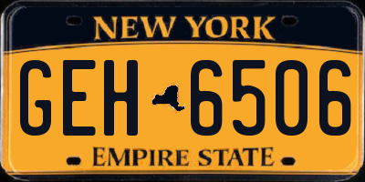 NY license plate GEH6506