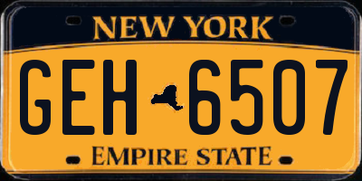 NY license plate GEH6507