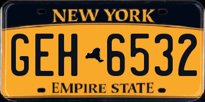 NY license plate GEH6532