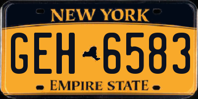 NY license plate GEH6583