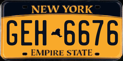 NY license plate GEH6676