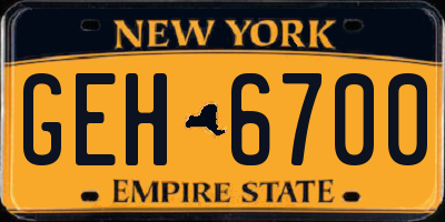 NY license plate GEH6700