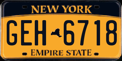 NY license plate GEH6718