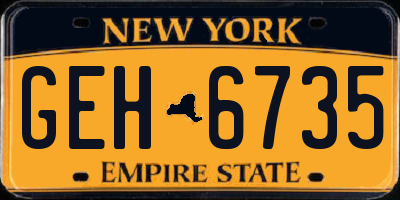 NY license plate GEH6735