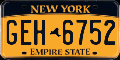 NY license plate GEH6752