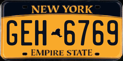 NY license plate GEH6769