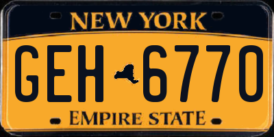 NY license plate GEH6770