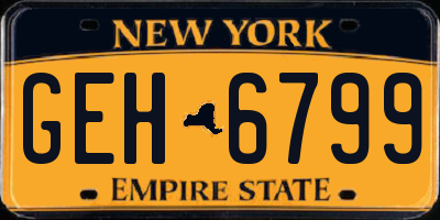 NY license plate GEH6799