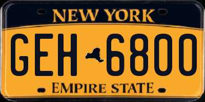 NY license plate GEH6800