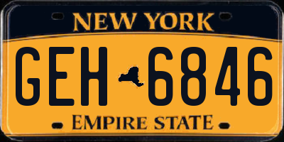 NY license plate GEH6846