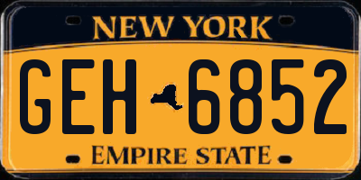 NY license plate GEH6852