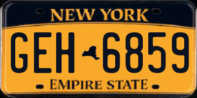 NY license plate GEH6859