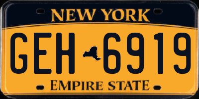 NY license plate GEH6919