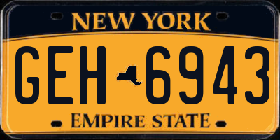 NY license plate GEH6943