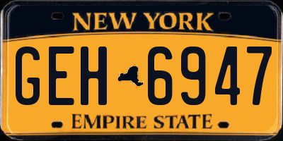 NY license plate GEH6947