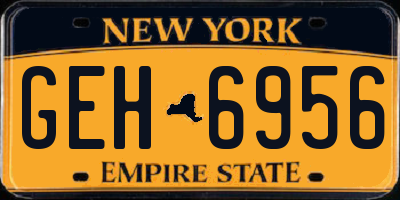 NY license plate GEH6956