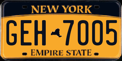 NY license plate GEH7005