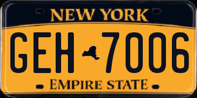 NY license plate GEH7006