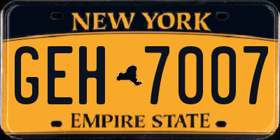NY license plate GEH7007