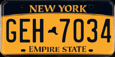 NY license plate GEH7034
