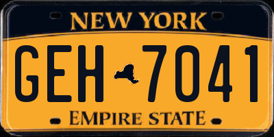 NY license plate GEH7041