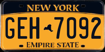 NY license plate GEH7092