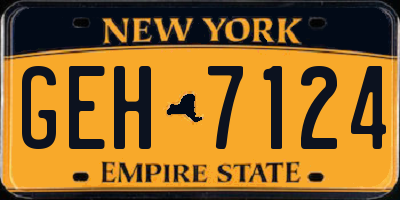 NY license plate GEH7124