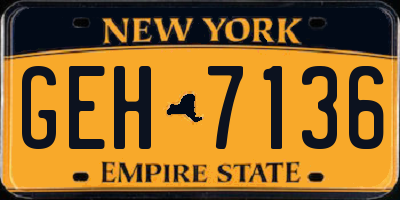 NY license plate GEH7136
