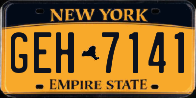 NY license plate GEH7141