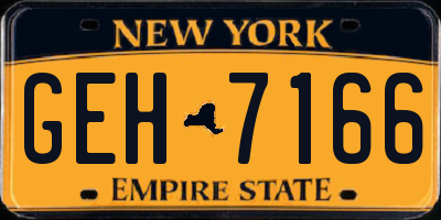 NY license plate GEH7166