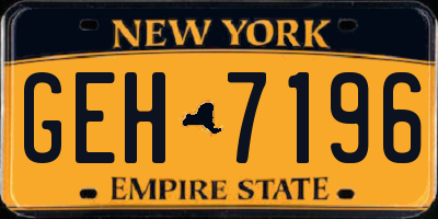 NY license plate GEH7196