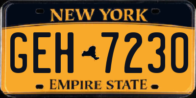 NY license plate GEH7230