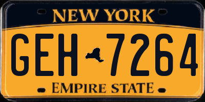 NY license plate GEH7264