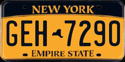 NY license plate GEH7290
